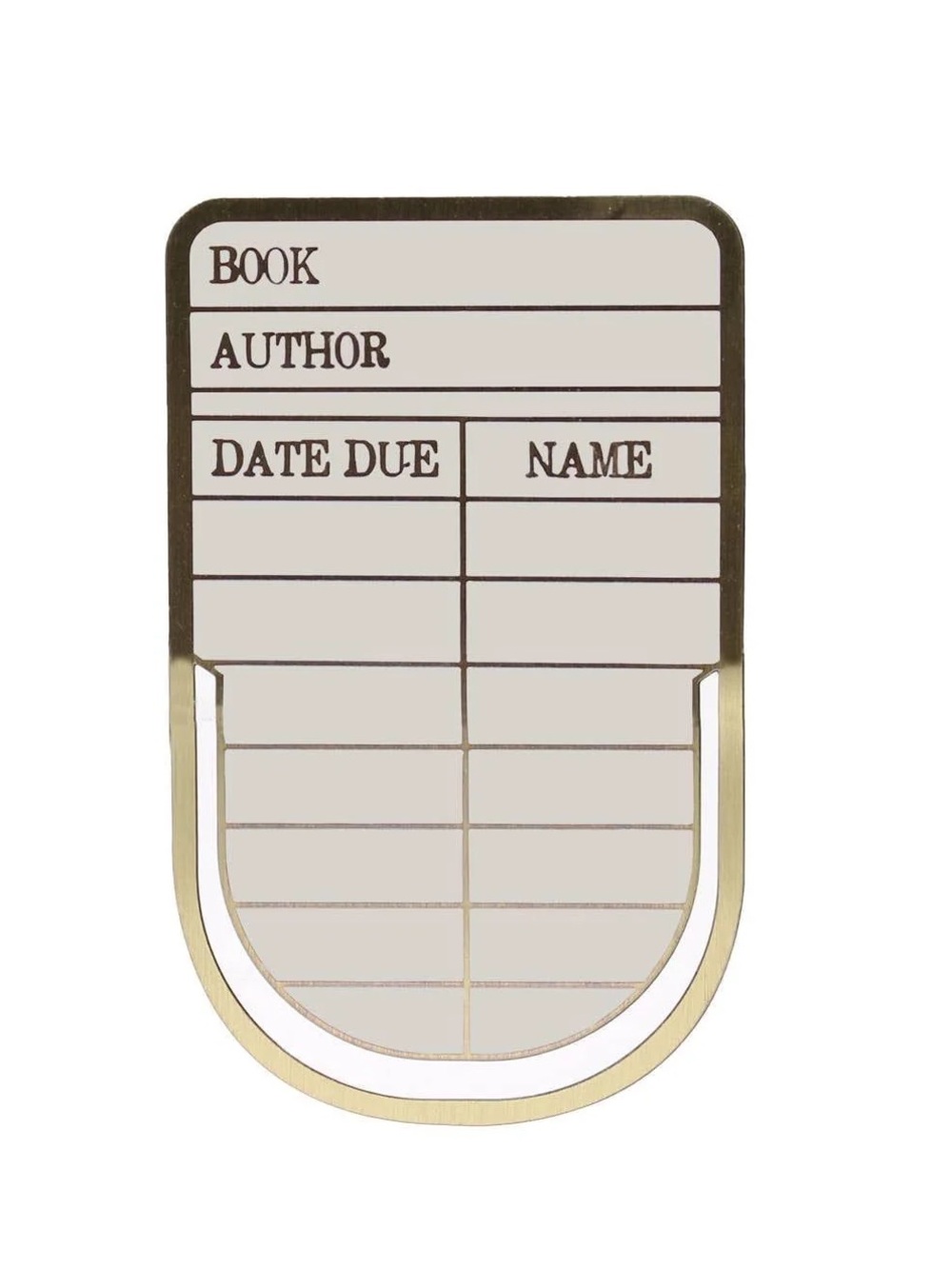 Pulteney Press Library Card Metal Bookmark